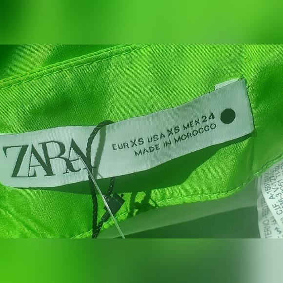 Zara Limited Edition Draped Mini Skirt Join Life Collection Neon Green Size XS - Picture 7 of 8